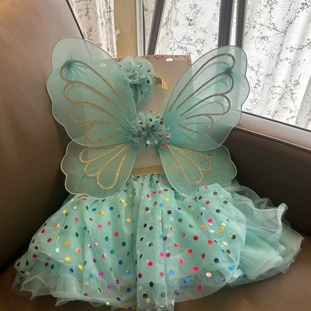 Claire's Club Blue Butterfly Colorful Polkadots Dress Up Set - 3 Pack